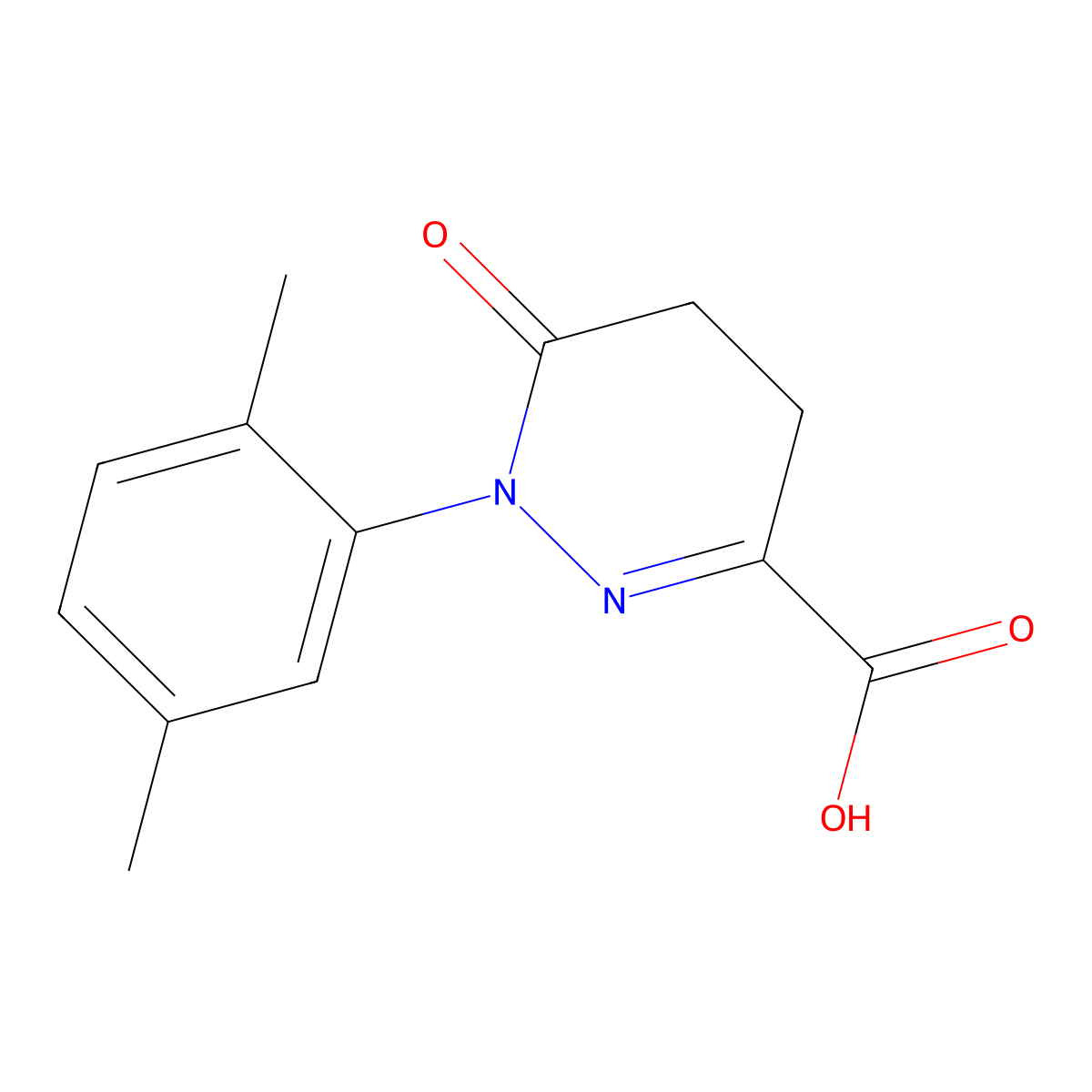 1-(2,5-Dimethylphenyl)-1,4,5,6-tetrahydro-6-oxo-3-pyridazinecarboxylic acid molecular structure, CAS 733030-85-8