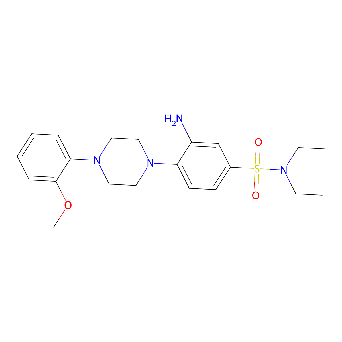 3-Amino-N,N-diethyl-4-(4-(2-methoxyphenyl)-1-piperazinyl)benzenesulfonamide molecular structure, CAS 733030-86-9