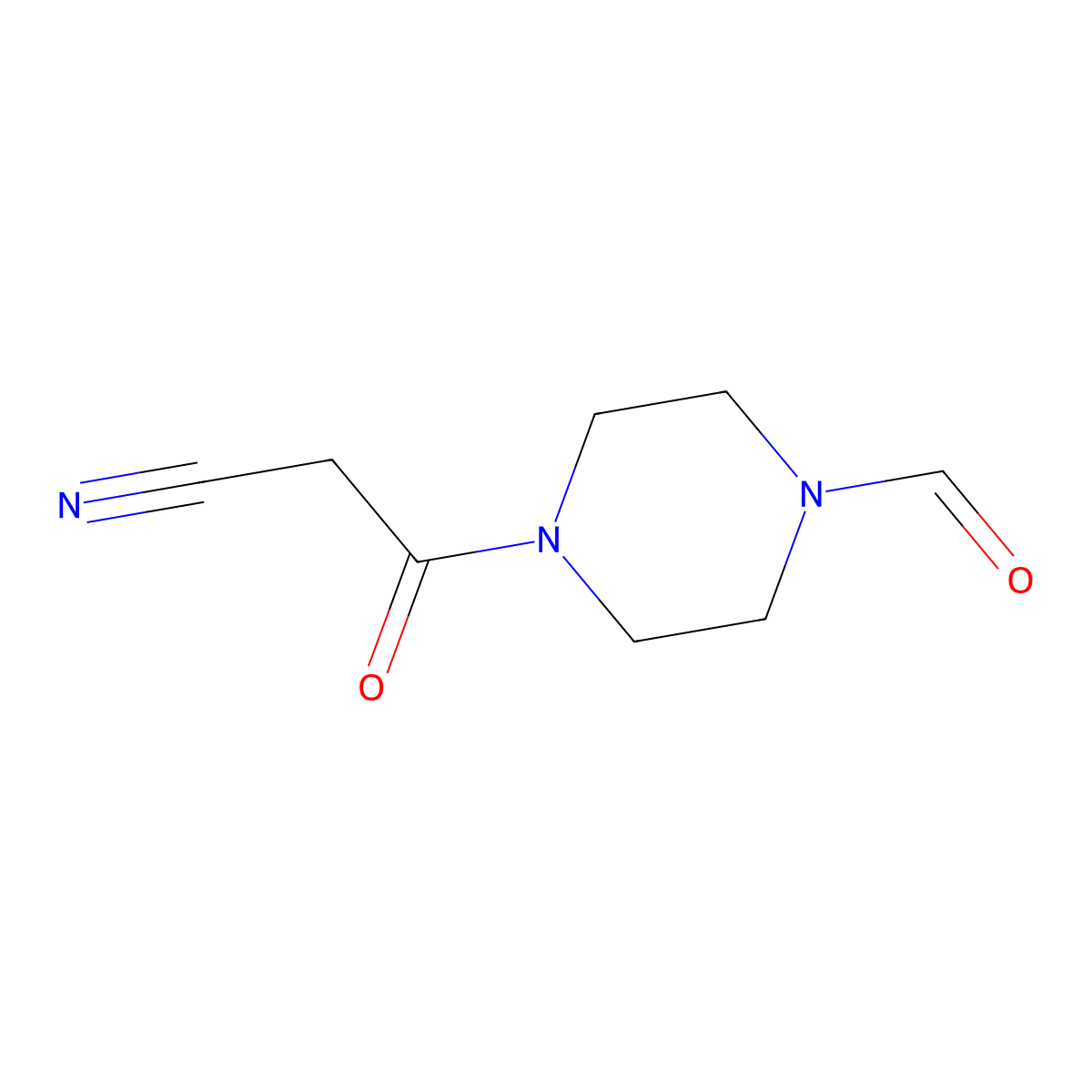 3-(4-Formylpiperazin-1-yl)-3-oxopropanenitrile molecular structure, CAS 733030-87-0