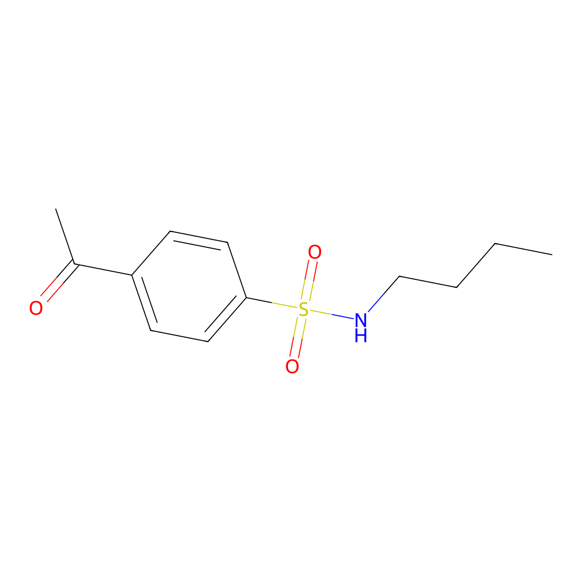 4-acetyl-N-butylbenzene-1-sulfonamide molecular structure, CAS 733031-17-9