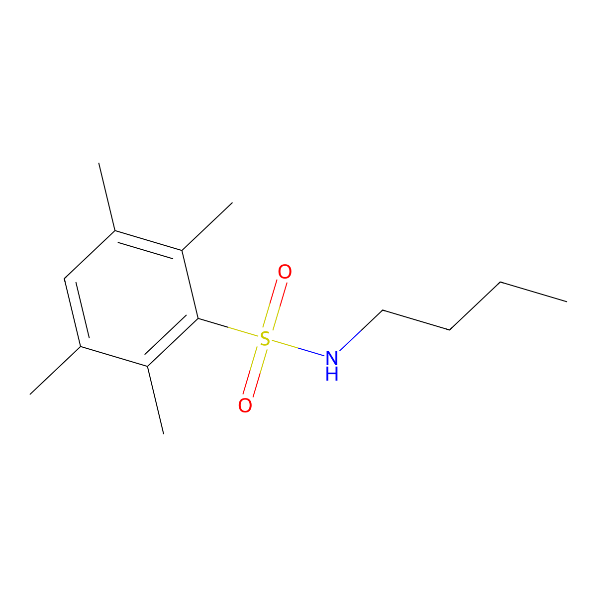 N-butyl-2,3,5,6-tetramethylbenzenesulfonamide molecular structure, CAS 733031-19-1