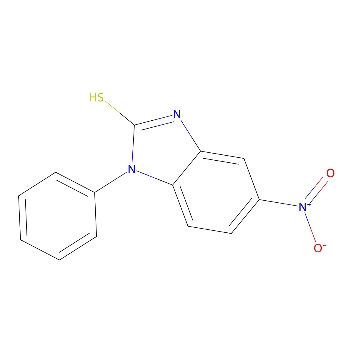 5-nitro-1-phenyl-1H-1,3-benzodiazole-2-thiol molecular structure, CAS 733031-20-4