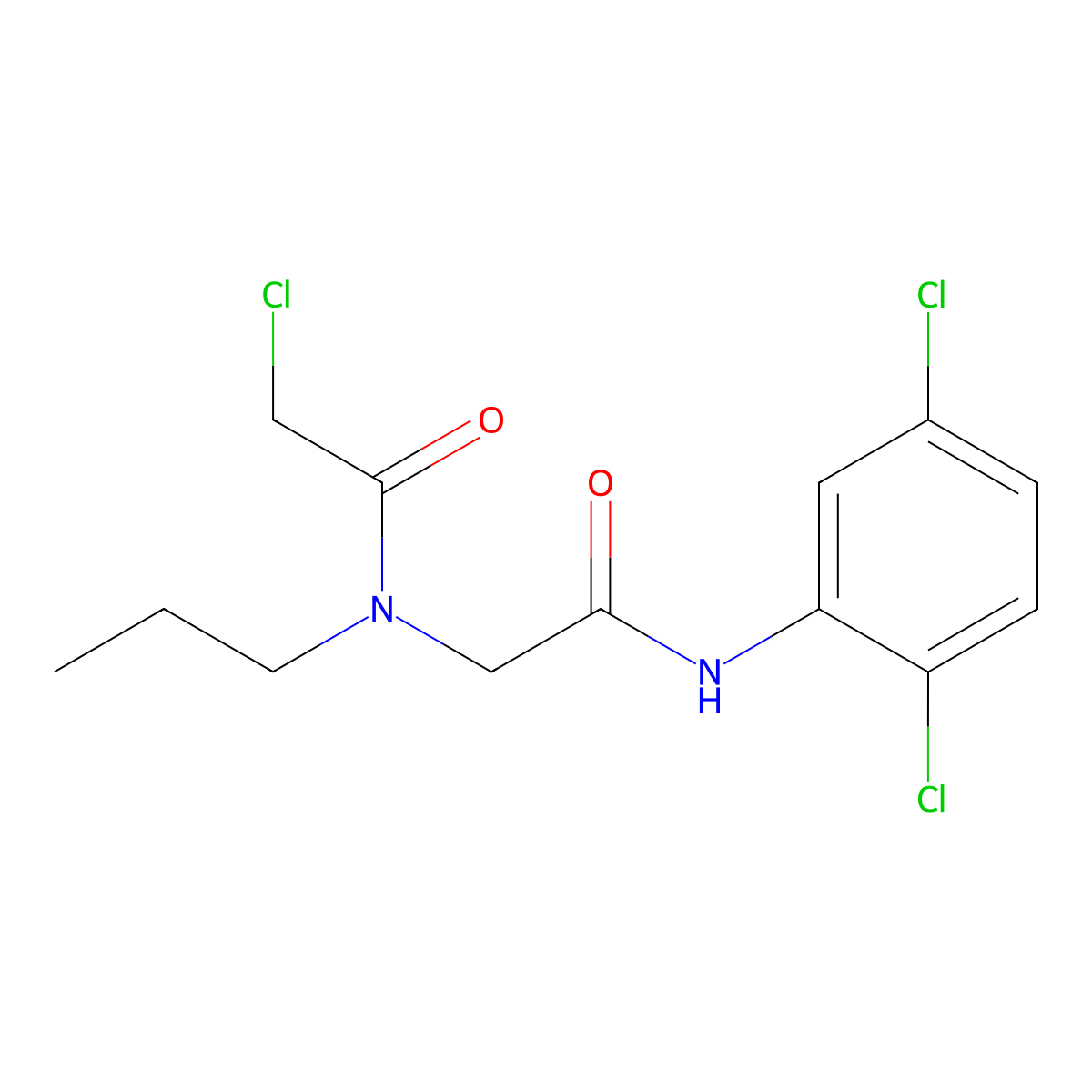 2-chloro-N-{[(2,5-dichlorophenyl)carbamoyl]methyl}-N-propylacetamide molecular structure, CAS 733031-22-6