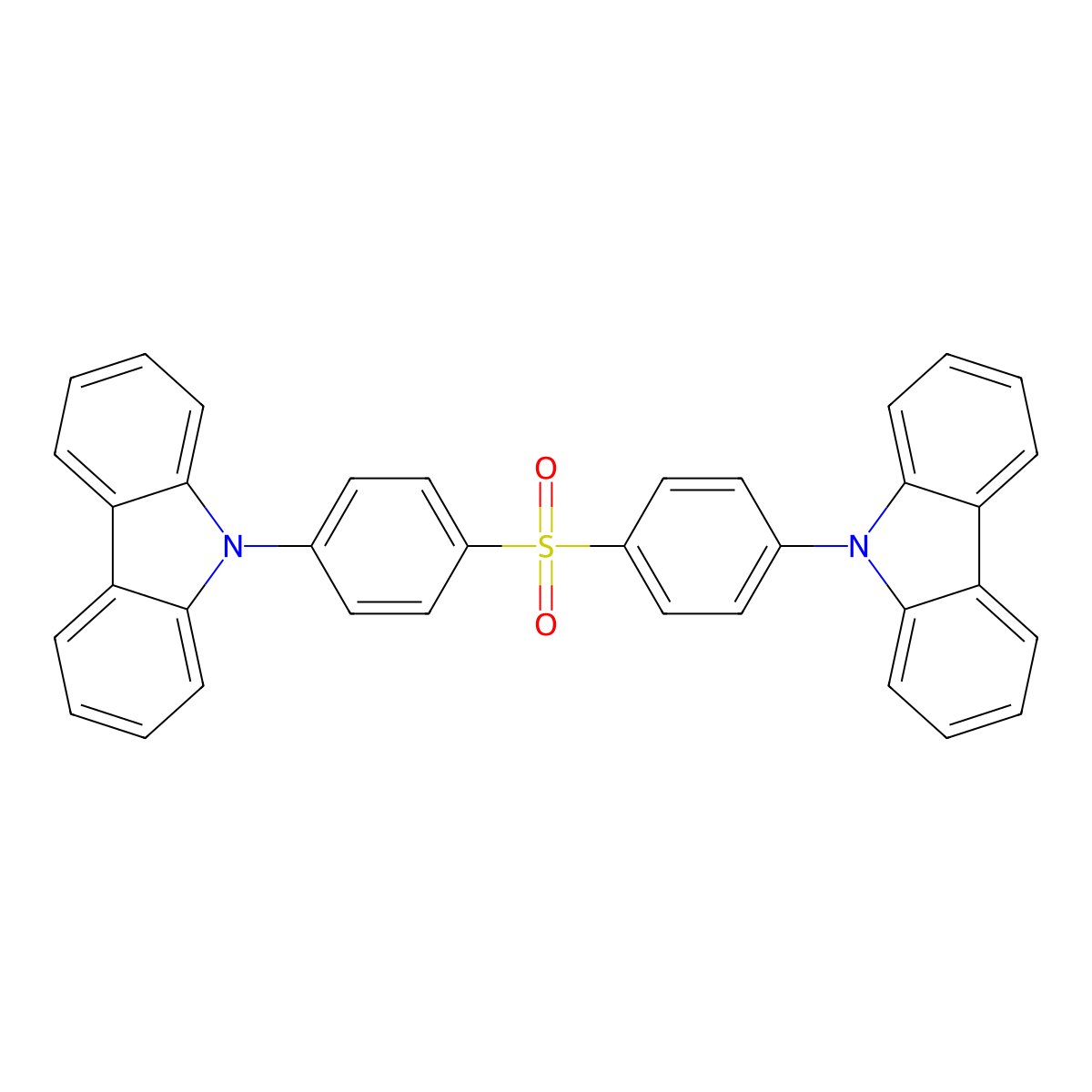 Bis[4-(9-H-carbazole)phenyl] sulfone molecular structure, CAS 733038-89-6