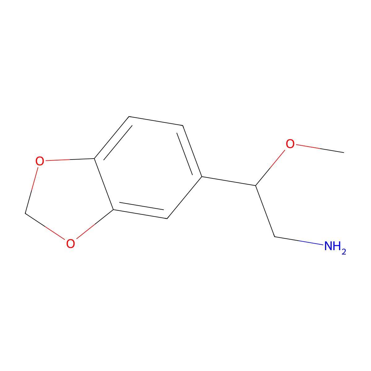 1,3-Benzodioxole-5-ethanamine, beta-methoxy- molecular structure, CAS 73304-06-0