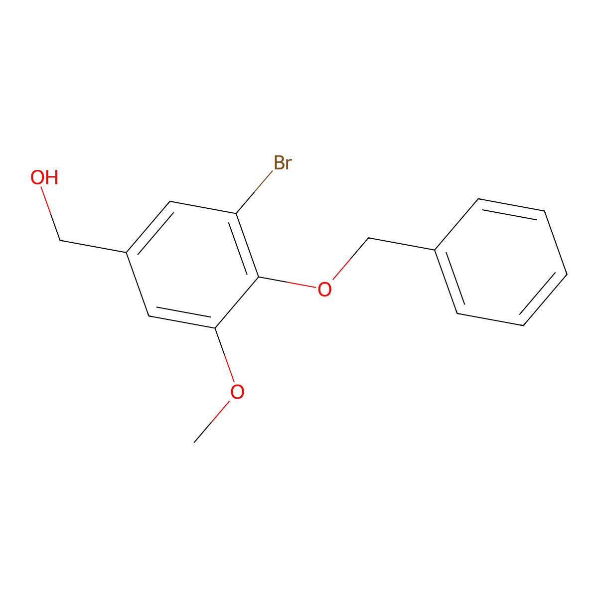 3-Bromo-5-methoxy-4-(phenylmethoxy)benzenemethanol molecular structure, CAS 73304-09-3
