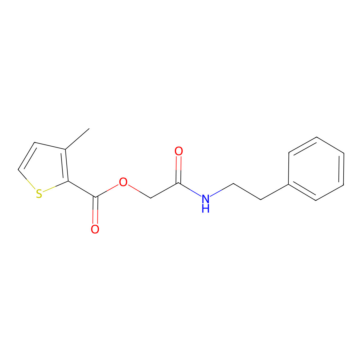 [(2-Phenylethyl)carbamoyl]methyl 3-methylthiophene-2-carboxylate molecular structure, CAS 733043-32-8