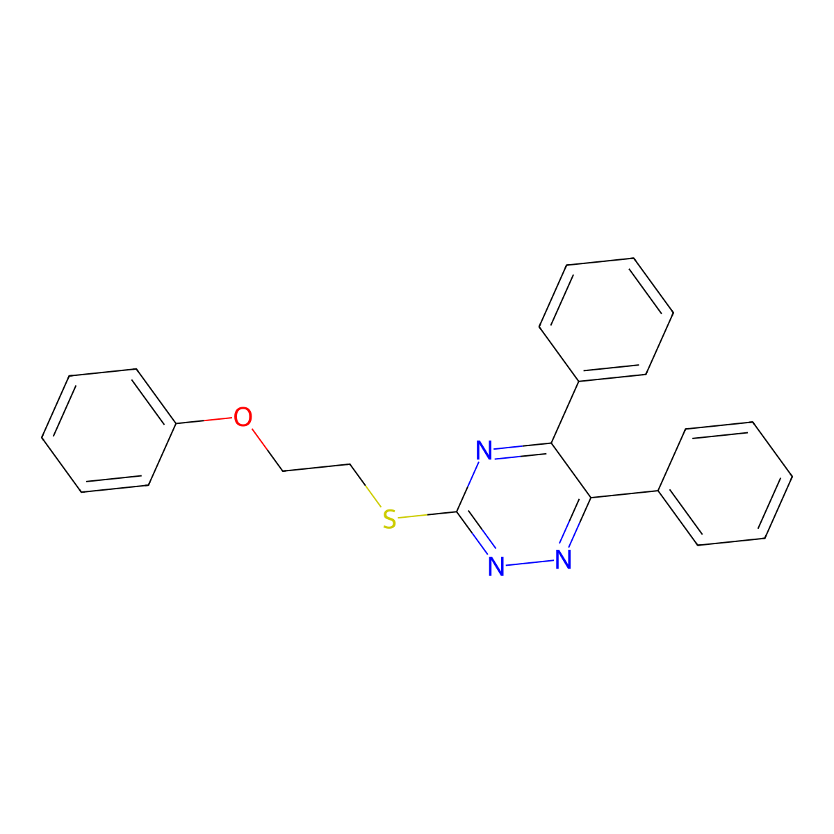 3-(2-Phenoxyethylsulfanyl)-5,6-diphenyl-1,2,4-triazine molecular structure, CAS 733044-06-9