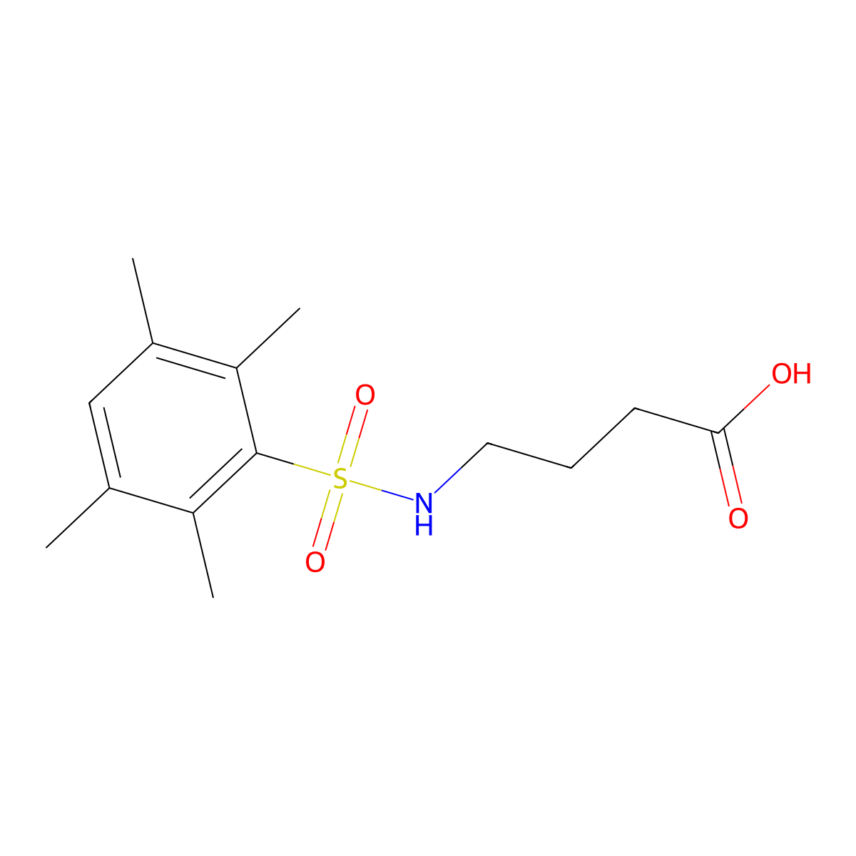 4-(2,3,5,6-Tetramethylbenzenesulfonamido)butanoic acid molecular structure, CAS 733044-79-6