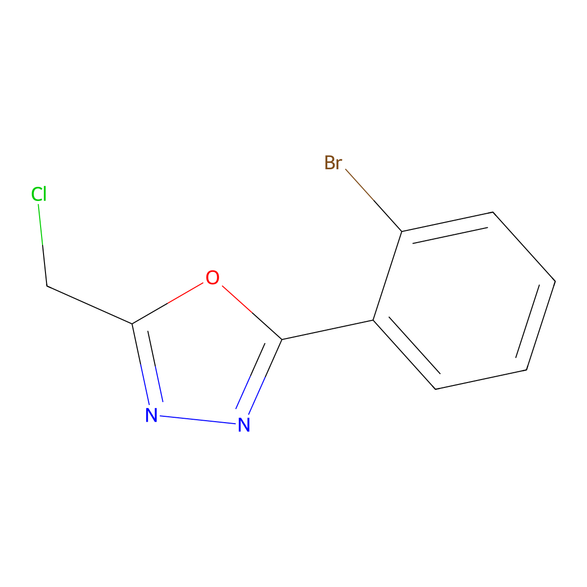 2-(2-Bromophenyl)-5-(chloromethyl)-1,3,4-oxadiazole molecular structure, CAS 733044-96-7