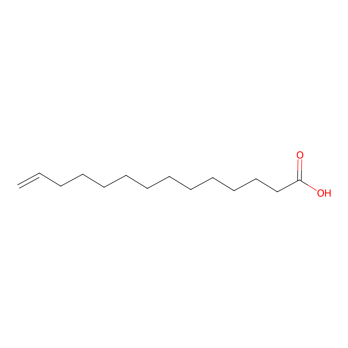 Tetradec-13-enoic acid molecular structure, CAS 7331-03-5