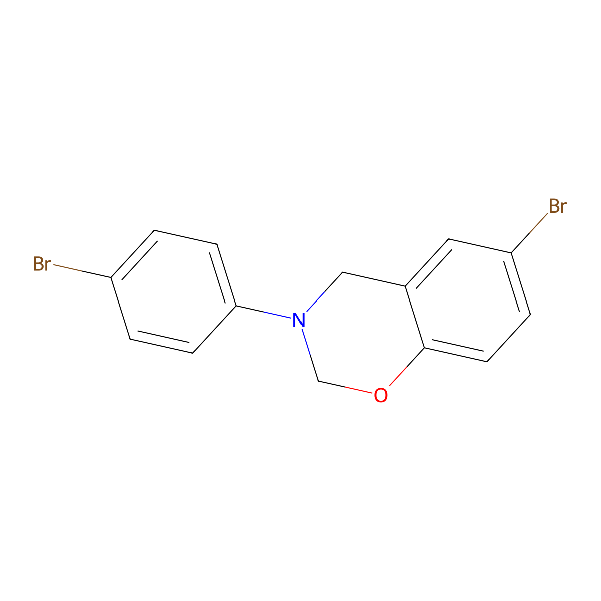 6-Bromo-3-(4-bromophenyl)-3,4-dihydro-2H-1,3-benzoxazine molecular structure, CAS 7331-80-8