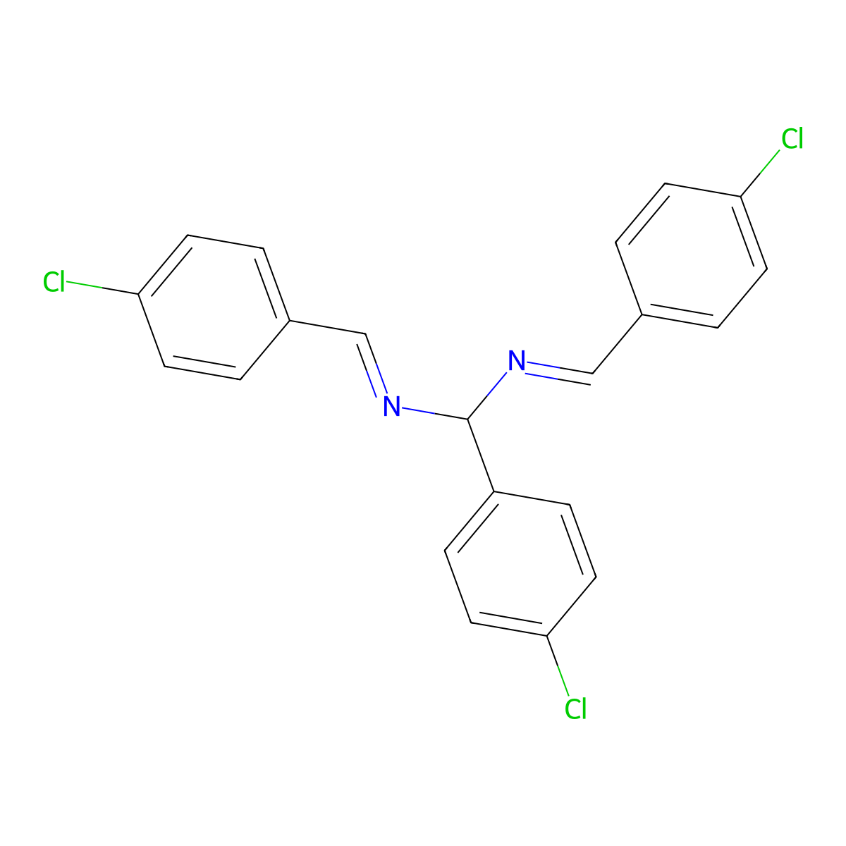 [N(E),N'(E)]-1-(4-Chlorophenyl)-N,N'-bis[(4-chlorophenyl)methylene]methanediamine molecular structure, CAS 73311-47-4
