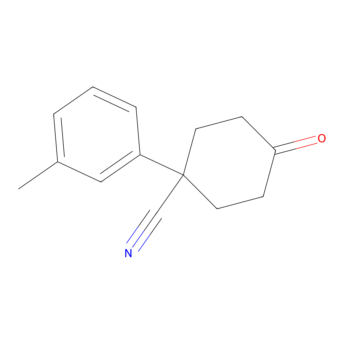 4-Oxo-1-(m-tolyl)cyclohexanecarbonitrile molecular structure, CAS 73312-15-9