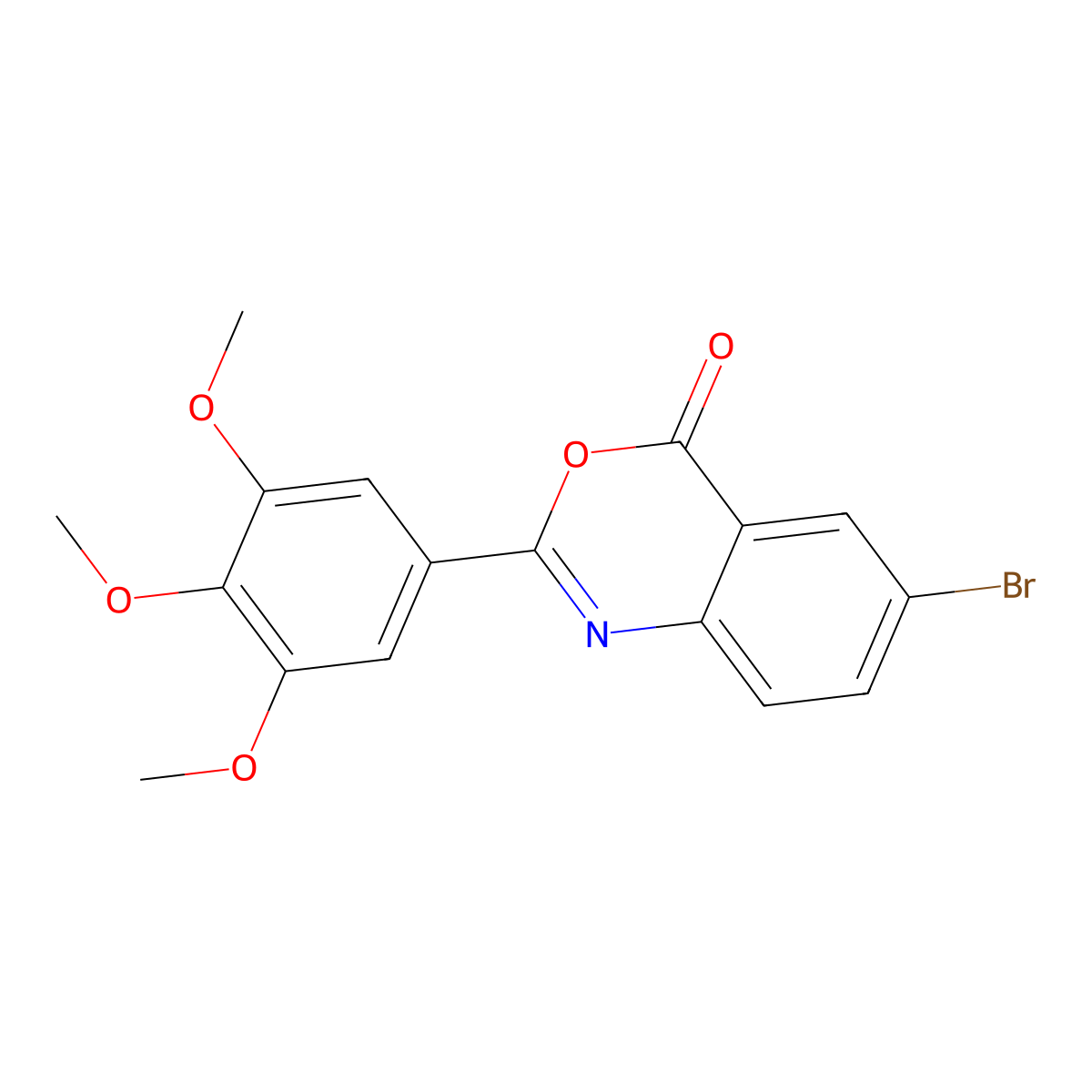 6-Bromo-2-(3,4,5-trimethoxyphenyl)-3,1-benzoxazin-4-one molecular structure, CAS 73314-25-7