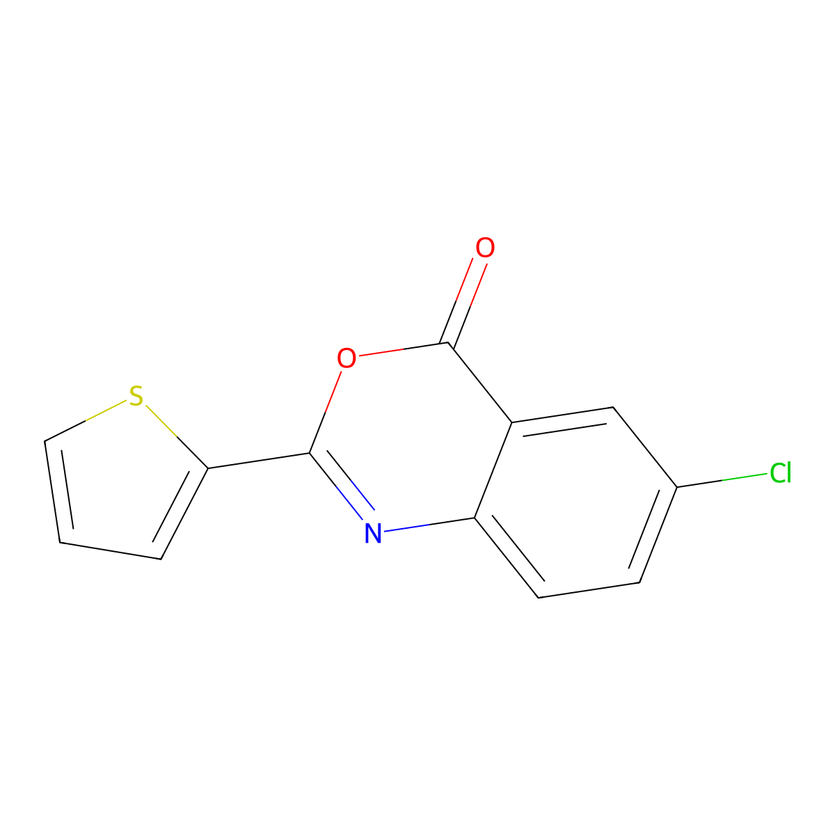 6-Chloro-2-thiophen-2-yl-3,1-benzoxazin-4-one molecular structure, CAS 73314-31-5
