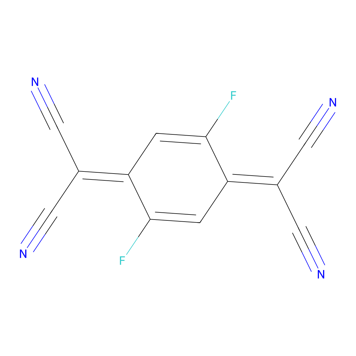 2,5-Difluoro-7,7,8,8-tetracyanoquinodimethane molecular structure, CAS 73318-02-2