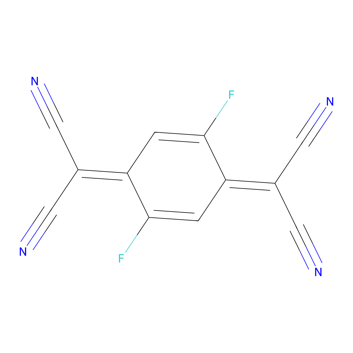 2,5-Difluoro-7,7,8,8-tetracyanoquinodimethane molecular structure, CAS 73318-02-2