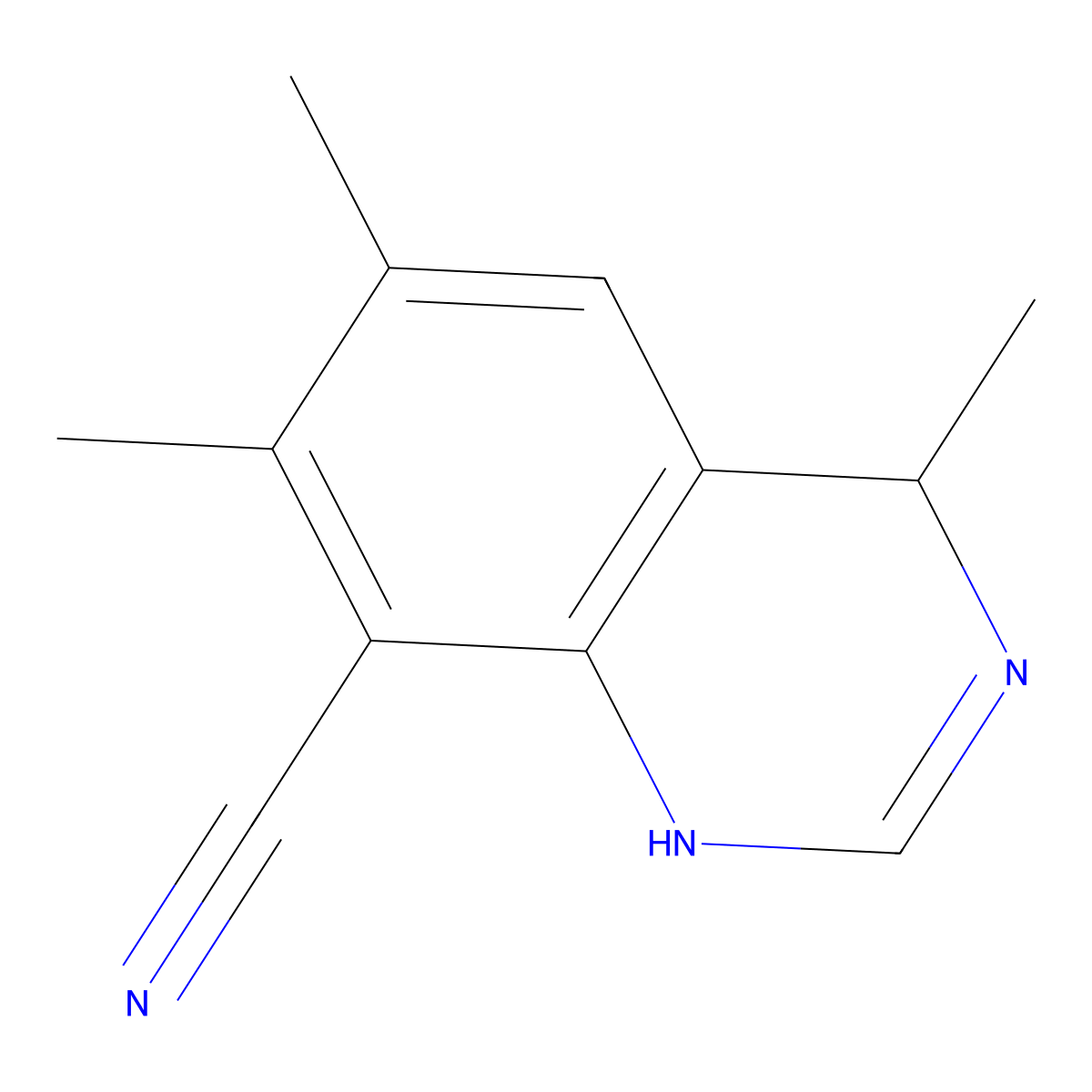 1,4-Dihydro-4,6,7-trimethyl-8-quinazolinecarbonitrile molecular structure, CAS 73318-20-4