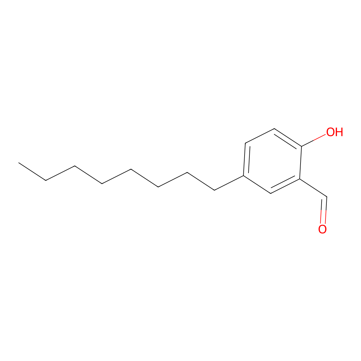 2-Hydroxy-5-octylbenzaldehyde molecular structure, CAS 73318-92-0