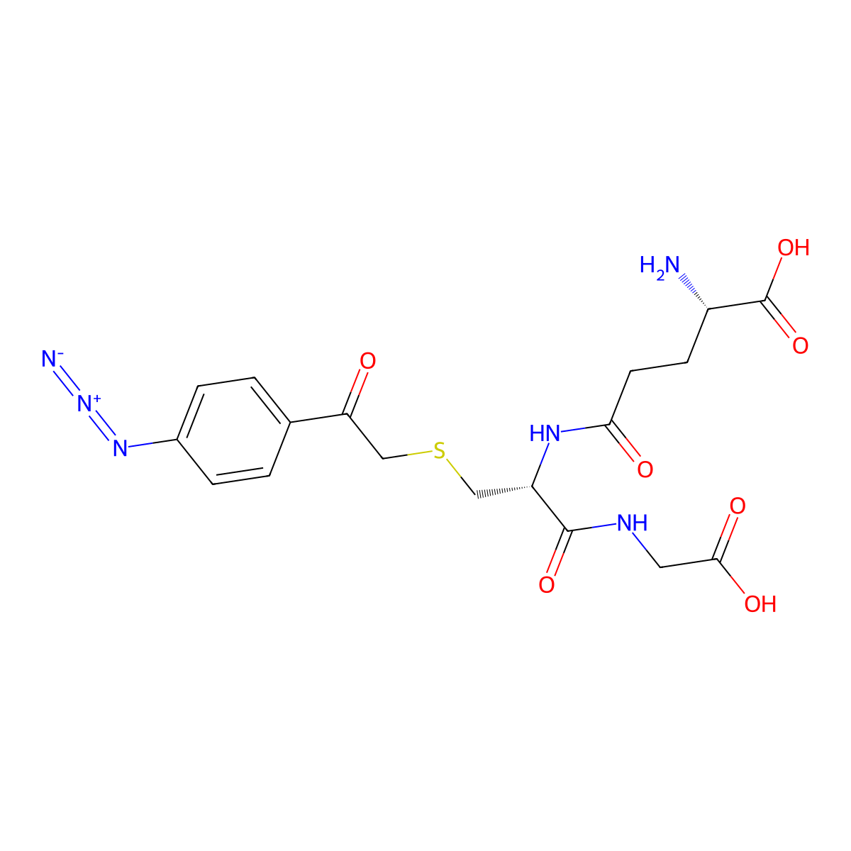 L-gamma-Glutamyl-S-(2-(4-azidophenyl)-2-oxoethyl)-L-cysteinylglycine molecular structure, CAS 73322-71-1