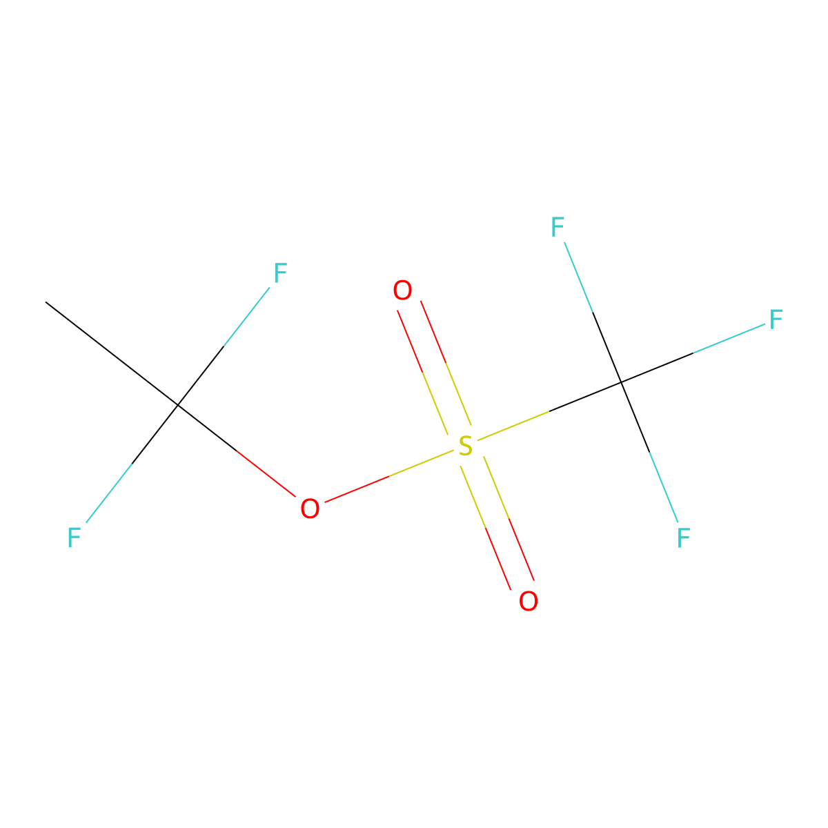 1,1-Difluoroethyl trifluoromethanesulfonate molecular structure, CAS 73323-78-1