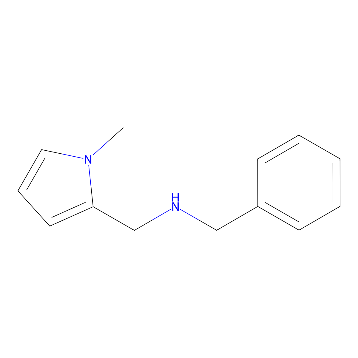 N-(2-benzyl),N-(1-methylpyrrol-2-ylmethyl)amine molecular structure, CAS 73325-58-3