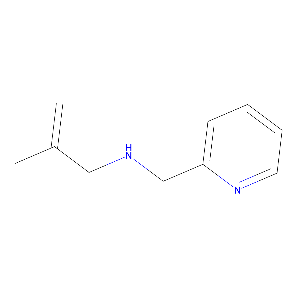 (2-Methylprop-2-en-1-yl)[(pyridin-2-yl)methyl]amine molecular structure, CAS 73325-87-8