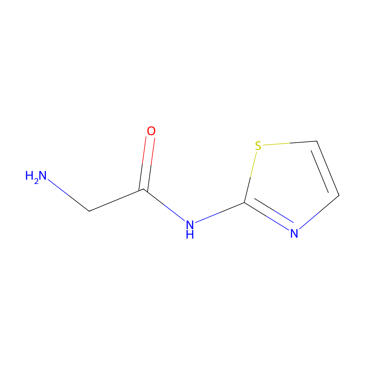 2-Amino-N-(thiazol-2-yl)acetamide molecular structure, CAS 73326-19-9