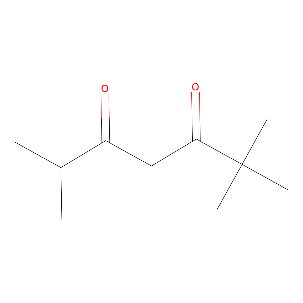 2,2,6-Trimethyl-3,5-heptanedione molecular structure, CAS 7333-23-5