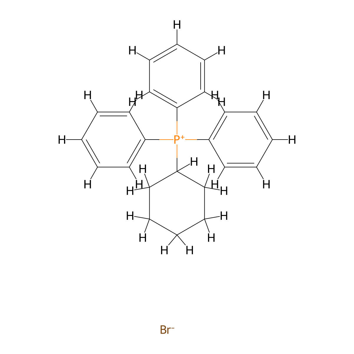 Cyclohexyltriphenylphosphonium bromide molecular structure, CAS 7333-51-9