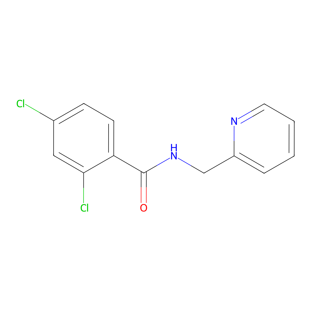 2,4-dichloro-N-(pyridin-2-ylmethyl)benzamide molecular structure, CAS 73332-47-5