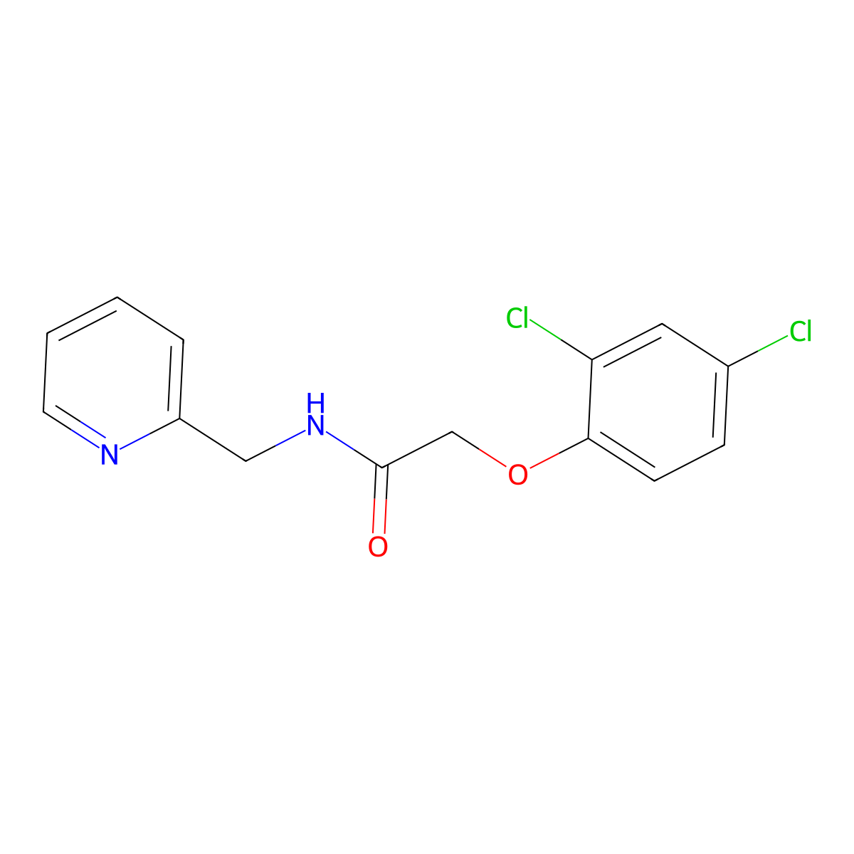 2-(2,4-dichlorophenoxy)-N-(pyridin-2-ylmethyl)acetamide molecular structure, CAS 73332-50-0