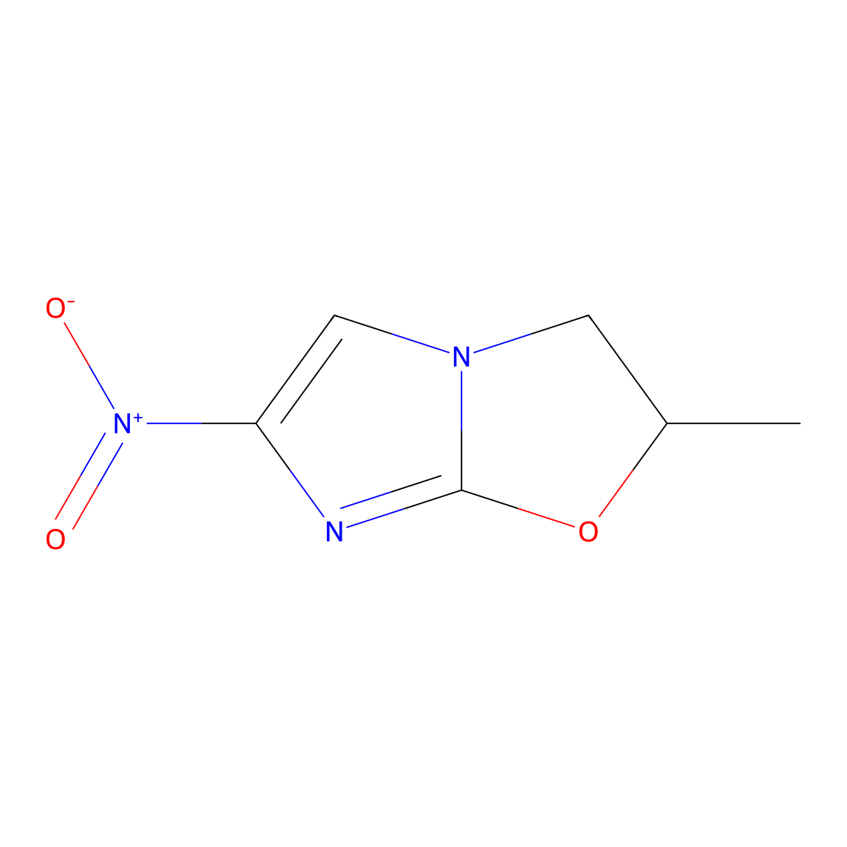 2-Methyl-6-nitro-2,3-dihydroimidazo[2,1-b]oxazole molecular structure, CAS 73332-75-9