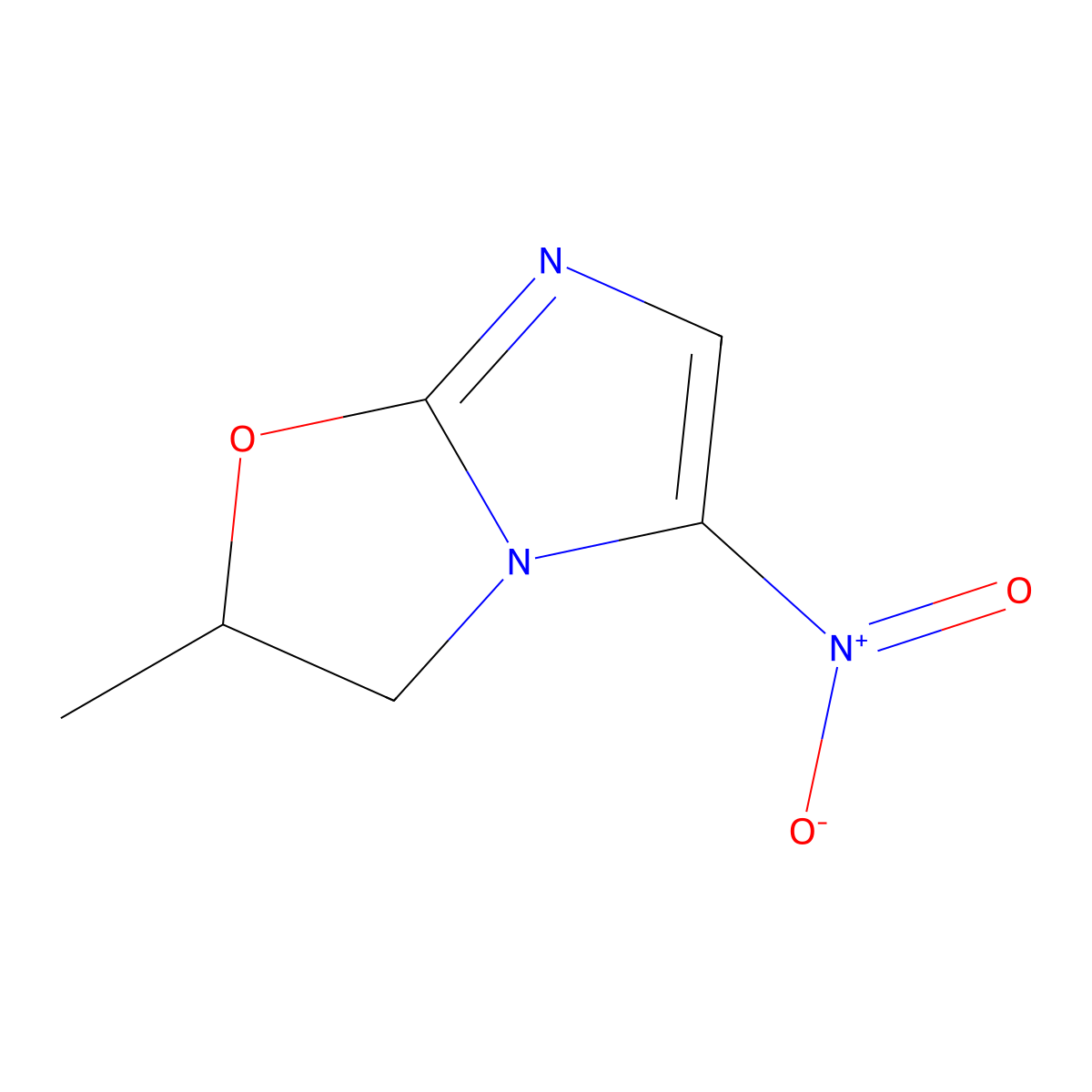 2-Methyl-5-nitro-2,3-dihydroimidazo[2,1-b]oxazole molecular structure, CAS 73332-79-3