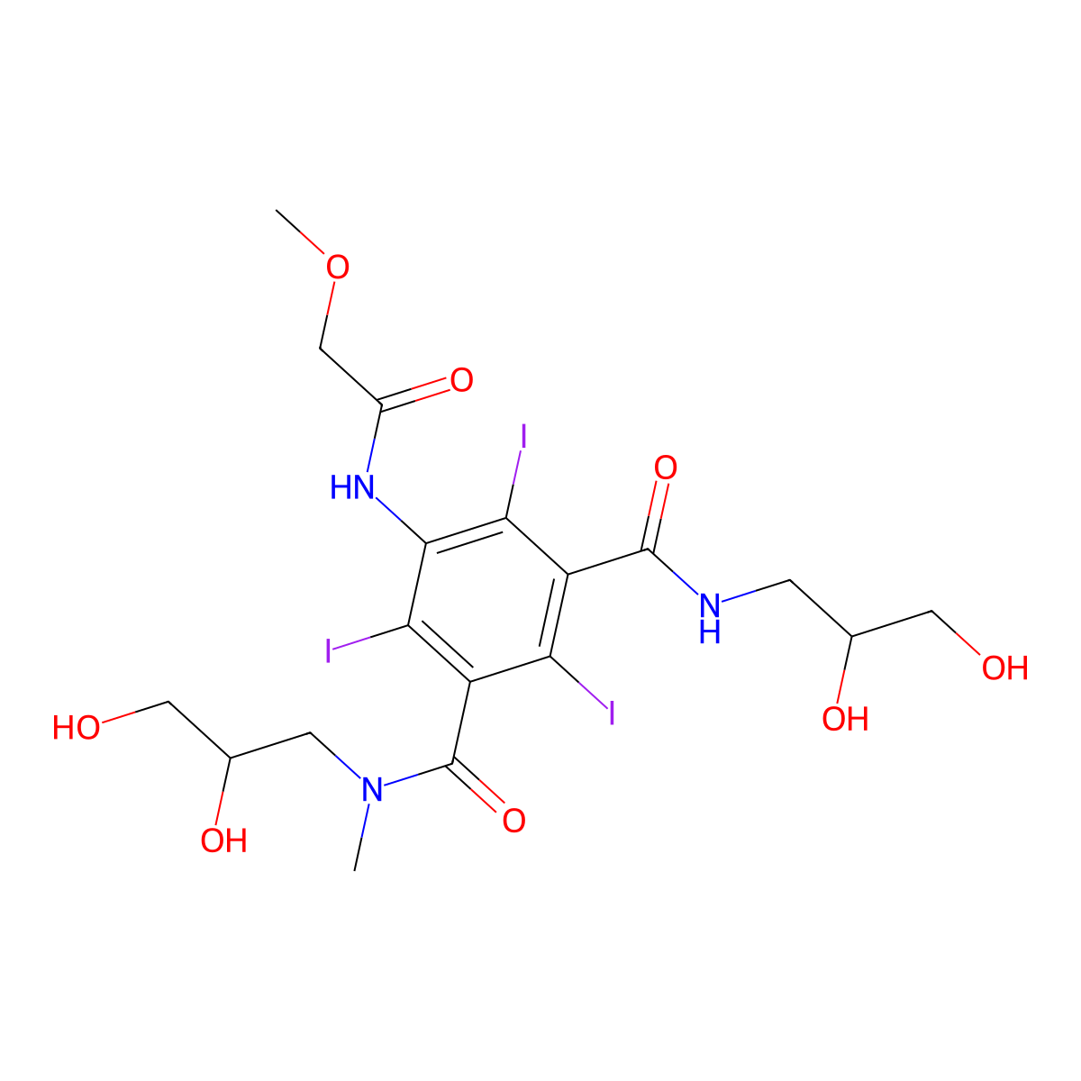 Iopromide molecular structure, CAS 73334-07-3