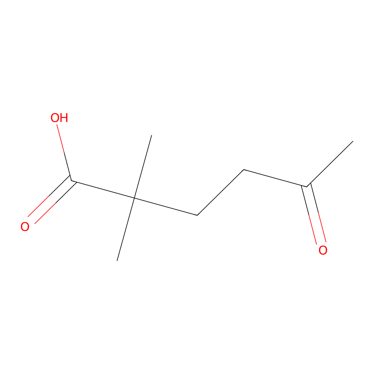 2,2-Dimethyl-5-oxohexanoic acid molecular structure, CAS 73336-14-8