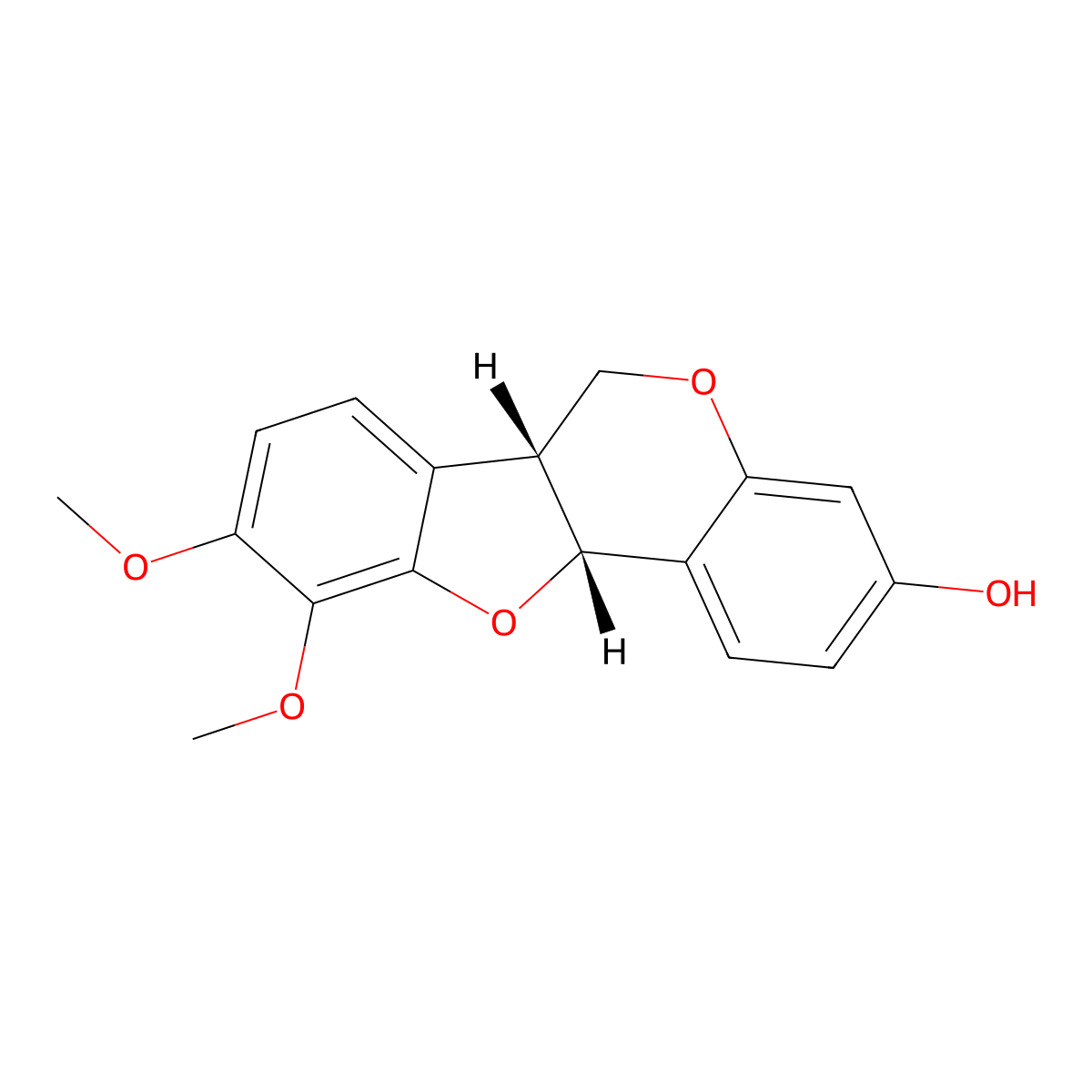 (6aR,11aR)-3-Hydroxy-9,10-dimethoxypterocarpan molecular structure, CAS 73340-41-7