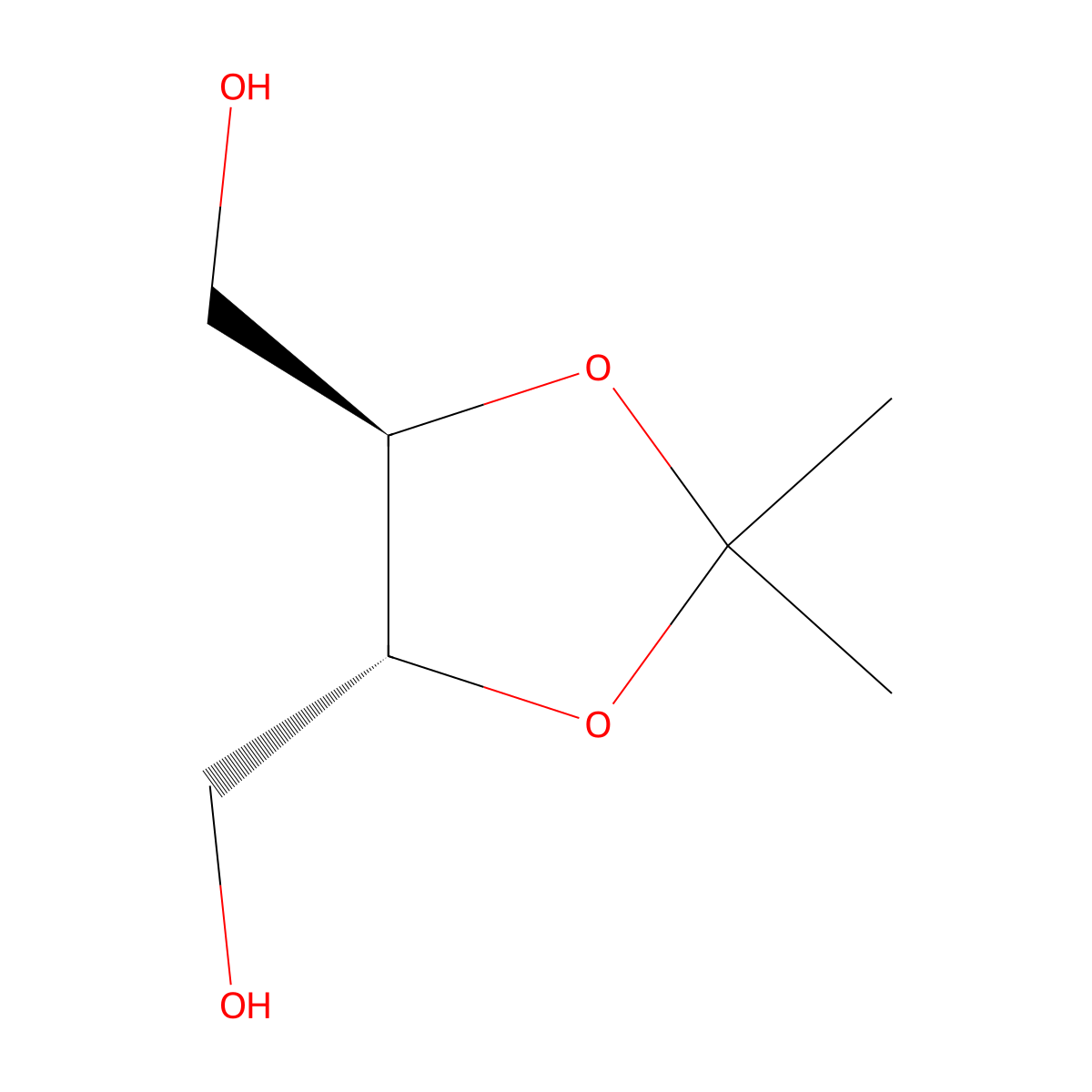 1,3-Dioxolane-4,5-dimethanol, 2,2-dimethyl-, (4R,5R)- molecular structure, CAS 73346-74-4