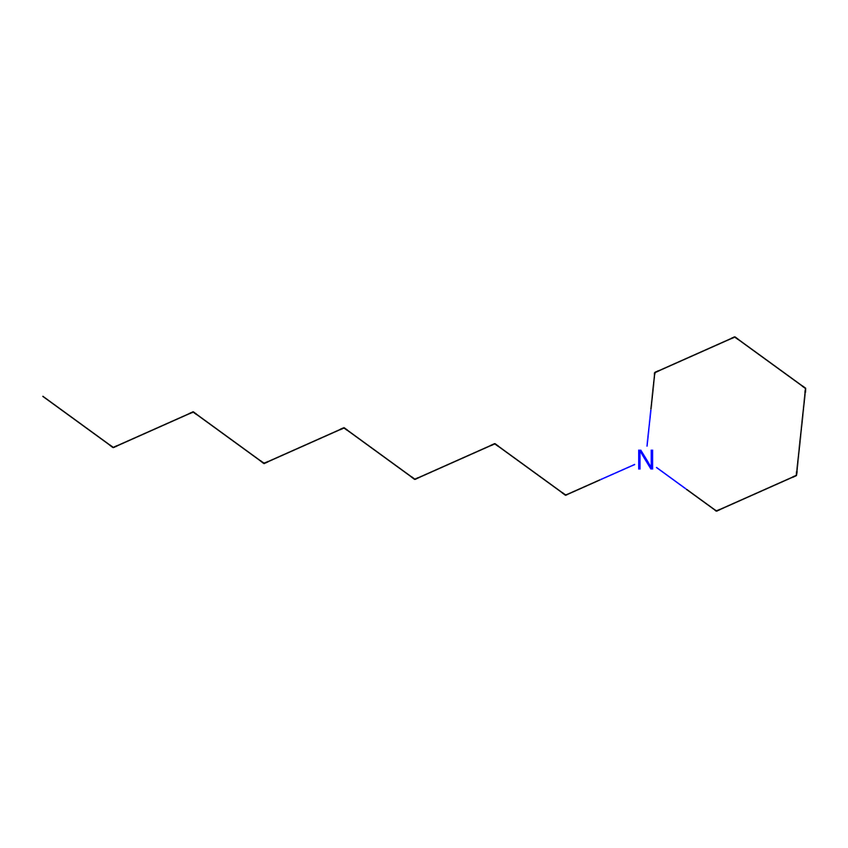 1-Octylpiperidine molecular structure, CAS 7335-02-6
