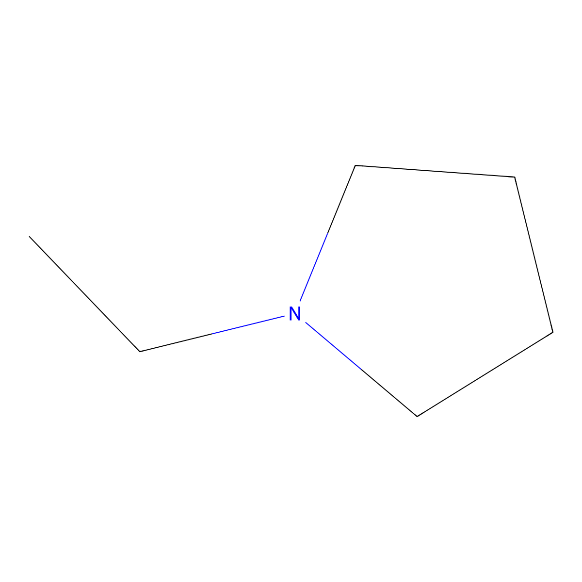 1-Ethylpyrrolidine molecular structure, CAS 7335-06-0