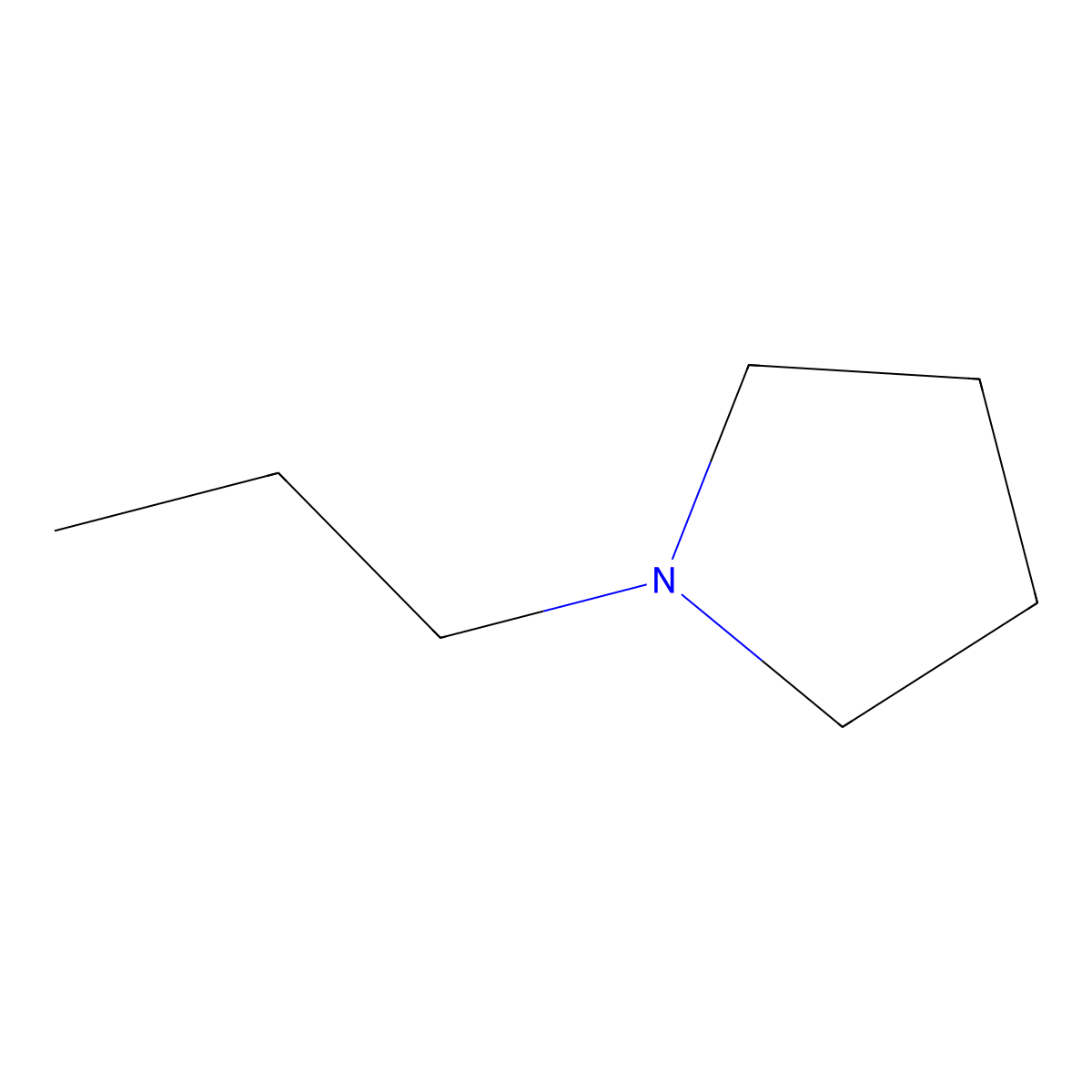 Pyrrolidine, 1-propyl- molecular structure, CAS 7335-07-1