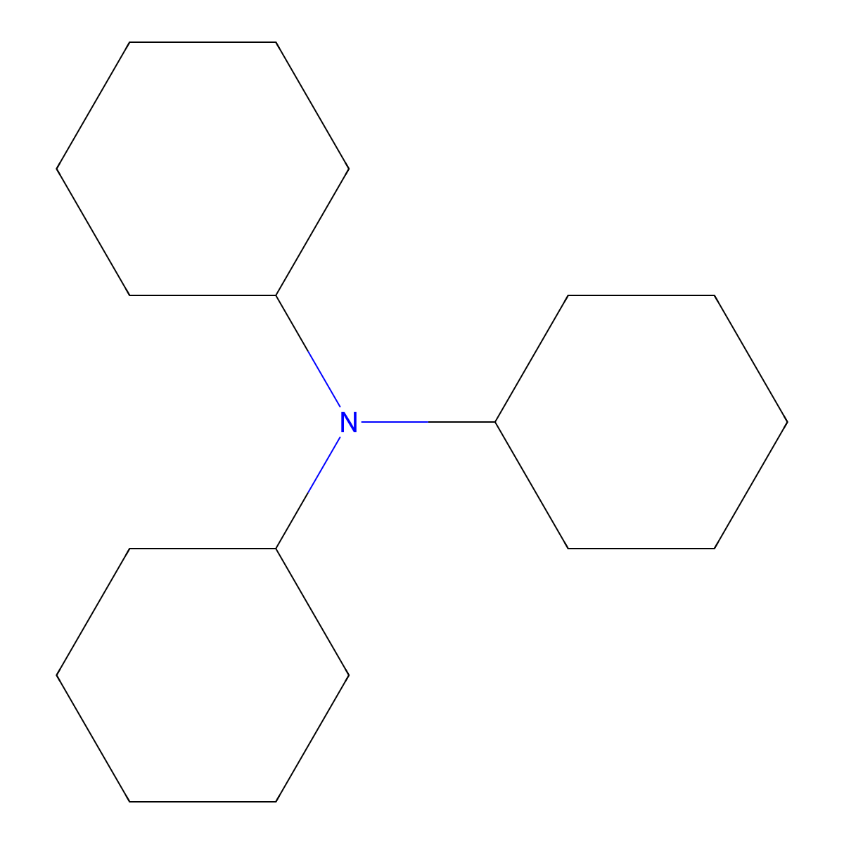 Tricyclohexylamine molecular structure, CAS 7335-09-3