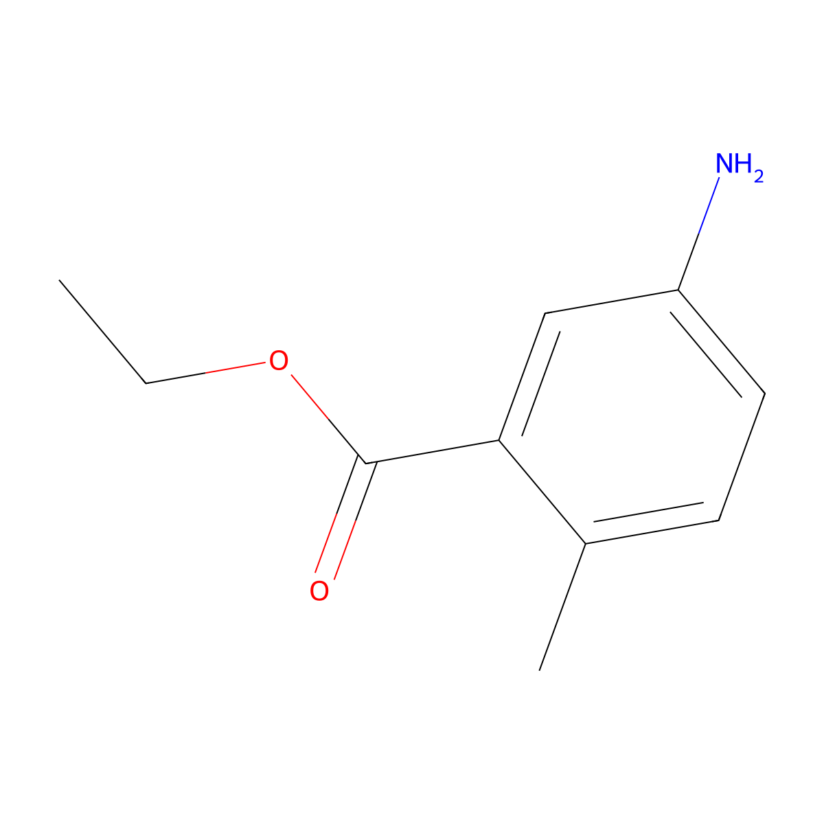Ethyl 5-amino-2-methylbenzoate molecular structure, CAS 7335-32-2