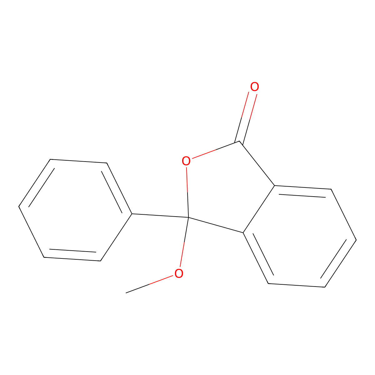 3-Methoxy-3-phenyl-2-benzofuran-1(3H)-one molecular structure, CAS 7335-63-9