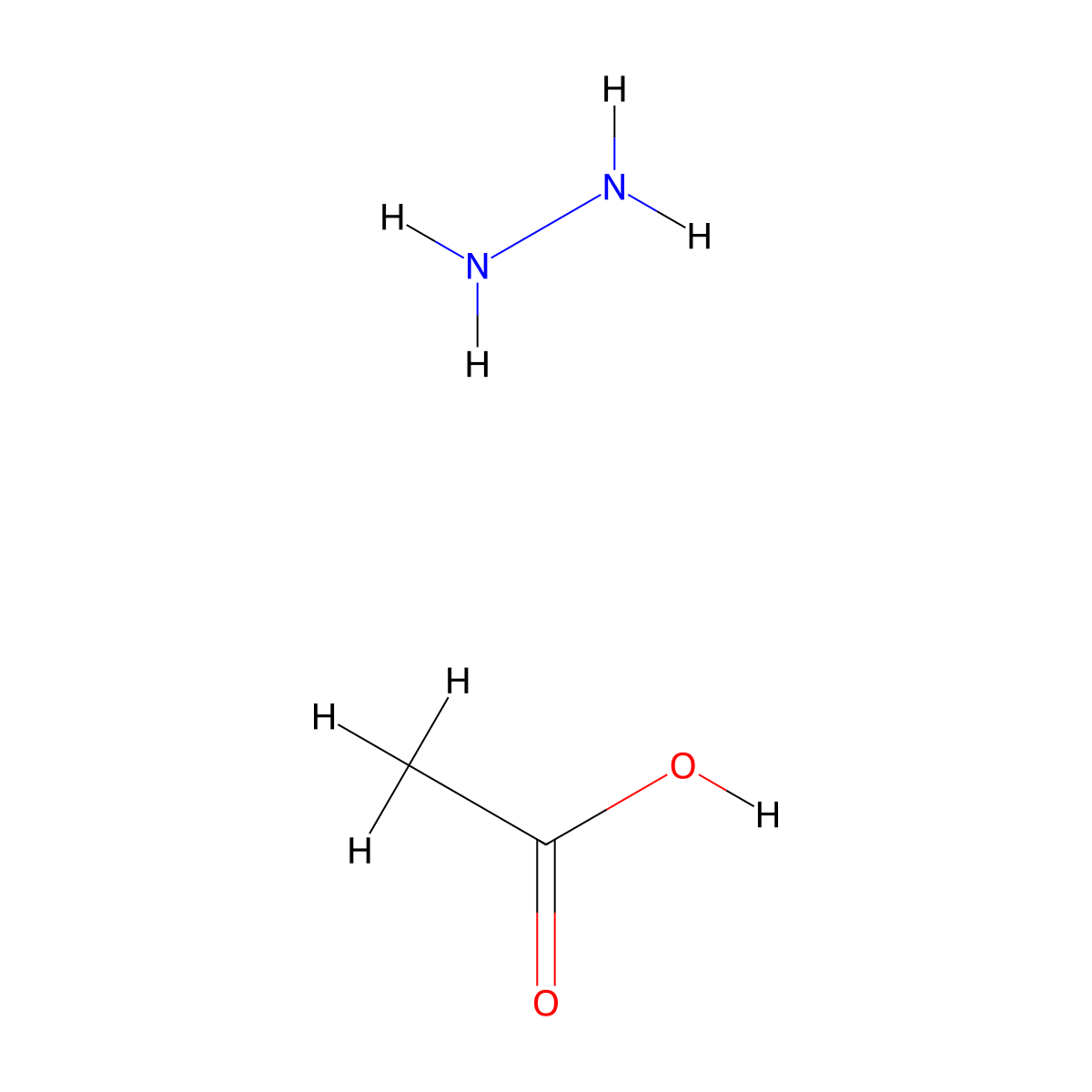 Hydrazine, acetate (1:1) molecular structure, CAS 7335-65-1