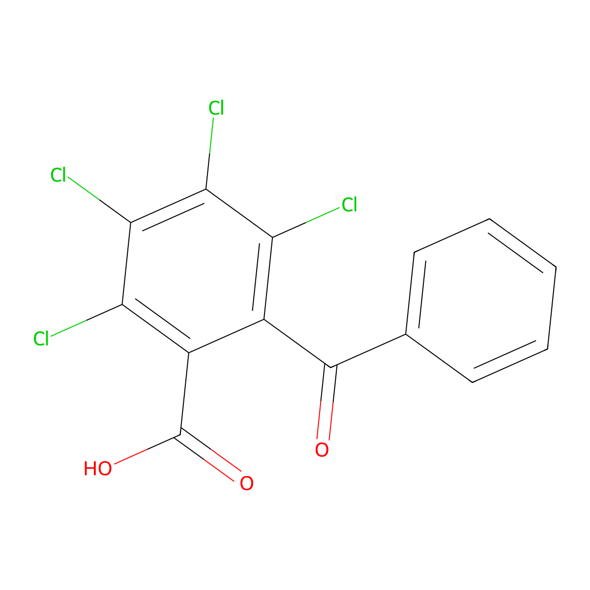 2-Benzoyl-3,4,5,6-tetrachlorobenzoic acid molecular structure, CAS 7335-76-4