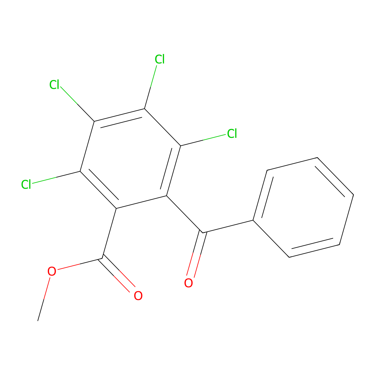 Methyl 2-benzoyl-3,4,5,6-tetrachlorobenzoate molecular structure, CAS 7335-83-3