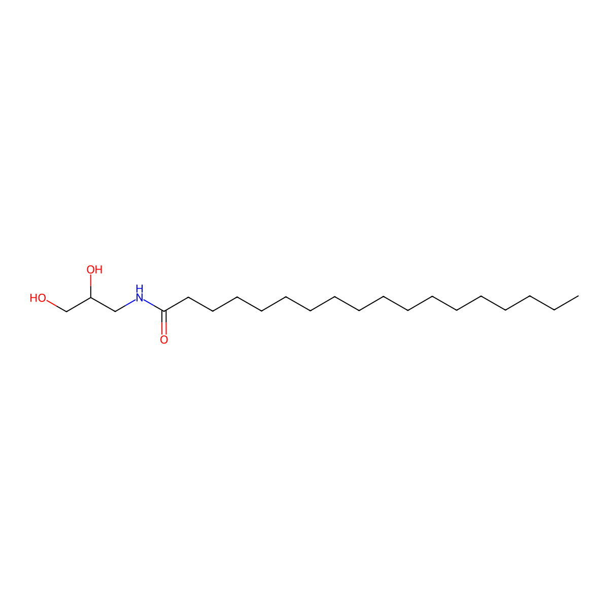 N-(2,3-Dihydroxypropyl)stearamide molecular structure, CAS 7336-25-6