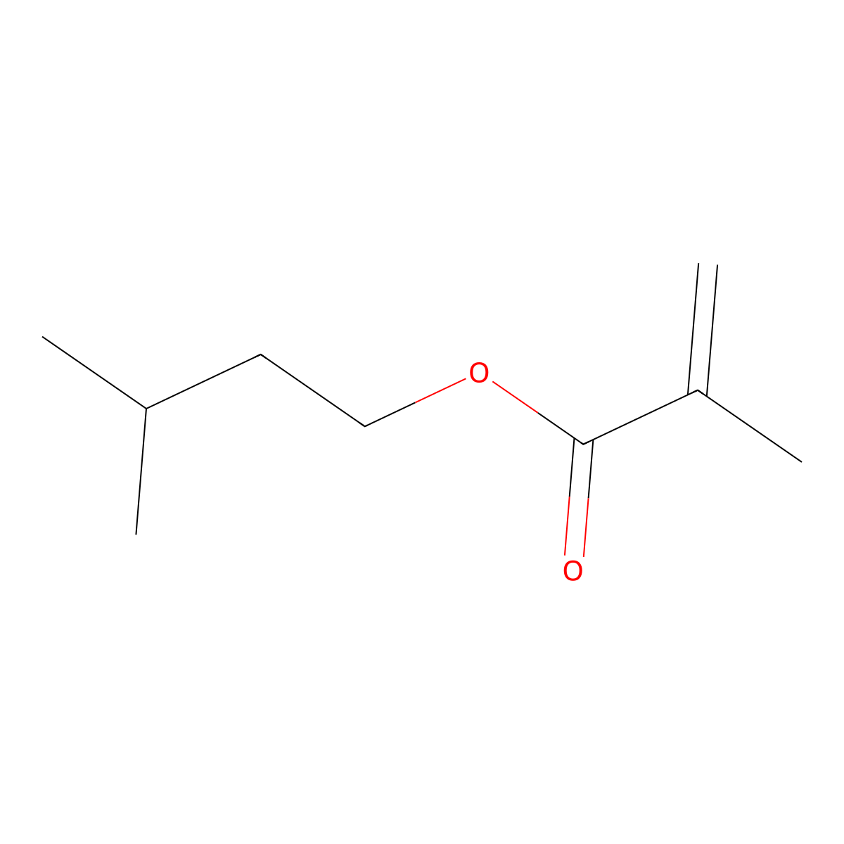 Isopentyl methacrylate molecular structure, CAS 7336-27-8